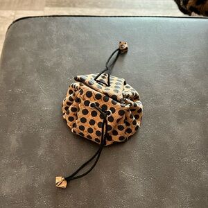 Leather & Cork drawstring pouch